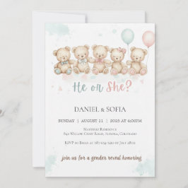 Boho Gender Reveal Invitation Neutral Baby Kaart