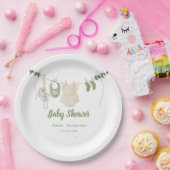 Boho Genderneutraal Baby Rustieke Douche Papieren Bordje (Feest)