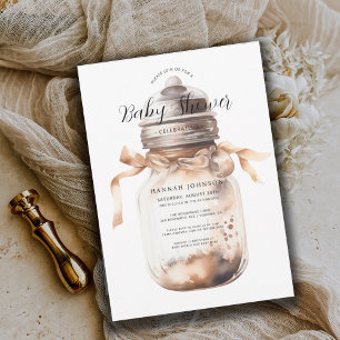 Boho Genderneutraal Baby shower Baby-fles Kaart