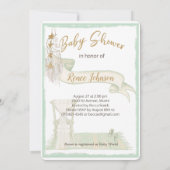 Boho Genderneutraal Waterverf Baby shower Kaart (Achterkant)