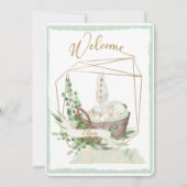 Boho Genderneutraal Waterverf Baby shower Kaart (Voorkant)