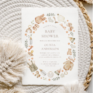 Boho Genderneutrale Babykleding Baby shower Kaart