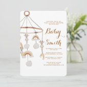 Boho Genre Neutral Nursery Baby shower Invitation (Debout devant)