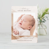 Boho Genre Neutre Beige Aquarelle Faire-part (Debout devant)