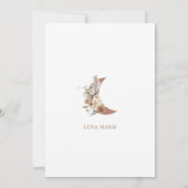Boho Genre Neutre Lune Baby shower Invitation (Dos)
