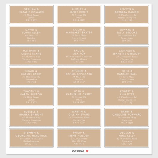 Boho Gentle Mariage Étiquettes de adresse invités (Feuille)
