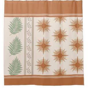 Boho Geo rideau de douche botanique