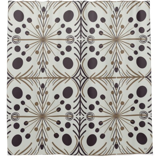 Boho Geometric Arrow White Pattern Douchegordijn (Voorkant)