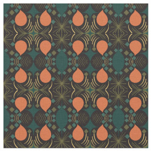 Boho Geometric Diamond Black Pattern Stof
