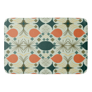 Boho Geometric Diamond Mint Pattern Badmat