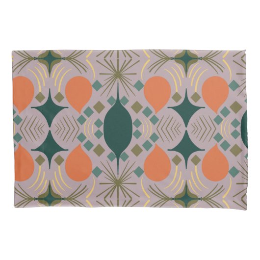 Boho Geometric Diamond Paars Kussensloop (Voorkant)