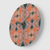 Boho Geometric Diamond Roze Grote Klok (Hoek)