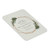 Boho Geometric Gold Lijst Greenery Save the Date Magneet (Rechterzijde)
