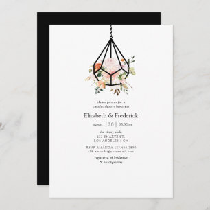 Boho Geometric Terrarium Floral Couples Shower Kaart