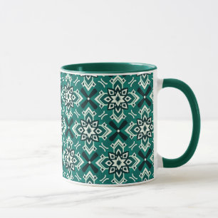 Boho geometrisch bloemenpatroon Mok