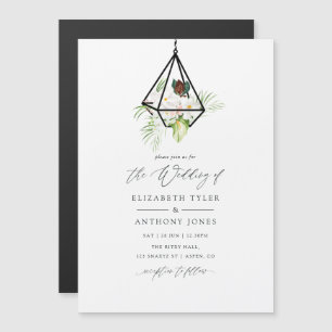 Boho geometrisch terrarium bloem bruiloft magnetische uitnodiging