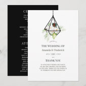 Boho geometrisch terrarium bloem bruiloft programma (Voorkant / Achterkant)