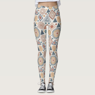 Boho geometrische Abstracte vormen terracotta patr Leggings