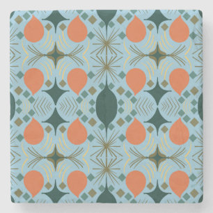 Boho Geometrische Diamant Blauw Stenen Onderzetter