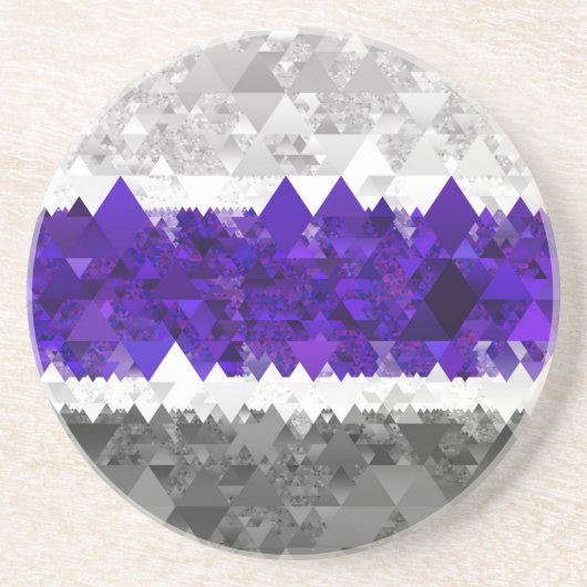 Boho Geometrische Mod Retro Greygender Pride Vlag Zandsteen Onderzetter (Voorkant)