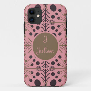Boho Geometrische Pijl Roze Gepersonaliseerd iPhone 11 Hoesje