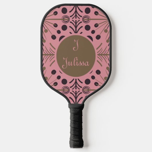 Boho Geometrische Pijl Roze Gepersonaliseerd Pickleball Paddle (Voorkant)