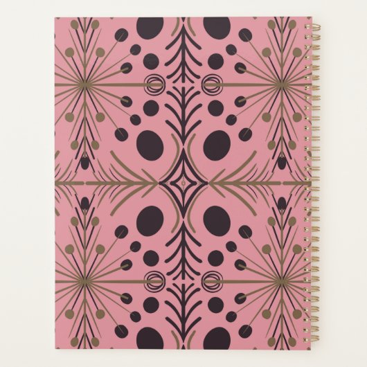 Boho Geometrische Pijl Roze Gepersonaliseerd Planner (Achterkant)