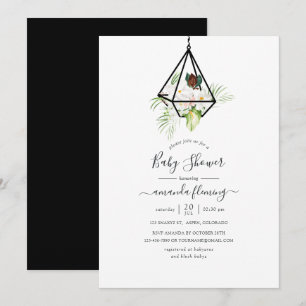 Boho geometrische terrarium bloem baby shower kaart