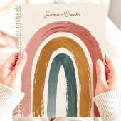 Boho Geschilderde Regenboog Aangepaste Naam Planner