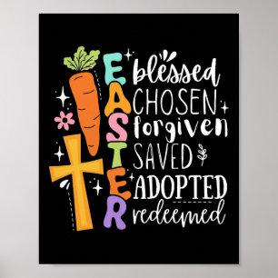 Boho Gezegend Vergeven Paas Christelijk Lentekruis Poster