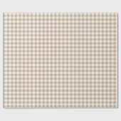 Boho Gingham Patroon Geruit Neutraal Cadeaupapier (Vlak)