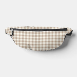 Boho Gingham Patroon Geruit Neutraal Heuptasje