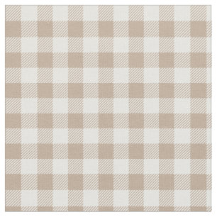 Boho Gingham Patroon Geruit Neutraal Stof