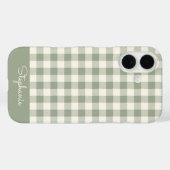 Boho Gingham Patroon Geruit Salie Naam Case-Mate iPhone Case (Achterkant (horizontaal))