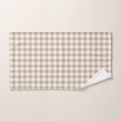 Boho Gingham Pattern Plaid Checkered Neutral Bad Handdoek (Handdoek)