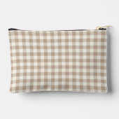 Boho Gingham Pattern Plaid Checkered Neutral Name Etui (Achterkant)