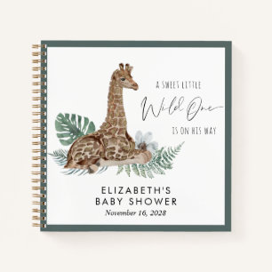 Boho Giraffe Aquarelle Baby shower Livre d'or