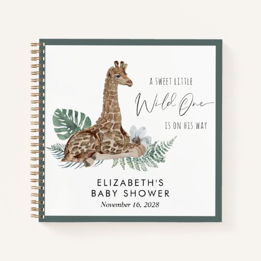 Boho Giraffe Aquarelle Baby shower Livre d'or (Devant)