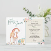Boho Giraffe Baby shower neutre invitation genre (Debout devant)
