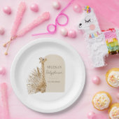 Boho Giraffe Baby shower Papieren Bordje (Feest)