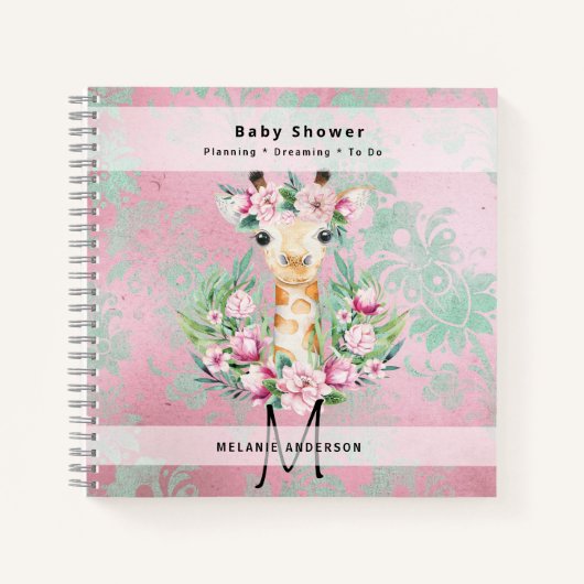 Boho GIRAFFE Baby Shower Planner Notitieboek Journ (Voorkant)