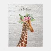 Boho Giraffe Bricks Fleece Blanket (Voorkant)