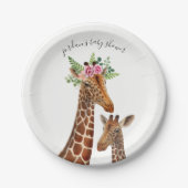 Boho Giraffe Mama + Baby shower Papieren Bordje (Voorkant)