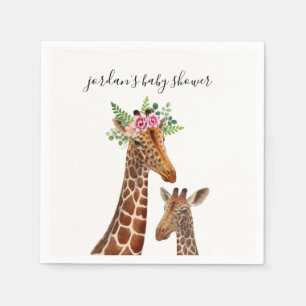 Boho Giraffe Mama + Baby shower servetten