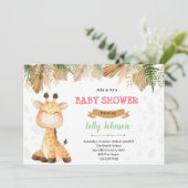 Boho giraffe partijuitnodiging kaart (Staand voorkant)