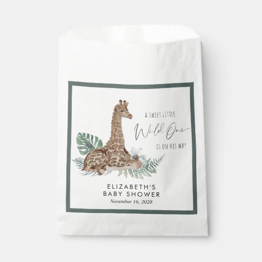 Boho Giraffe Waterverf Baby shower Bedankzakje (Voorkant)