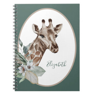 Boho Giraffe Waterverf Monogram Notitieboek