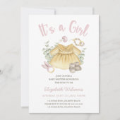 Boho Girl Baby shower Toys Invitation Card (Devant)