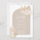 Boho Girl Bunny Rabbit Baby shower Invitation (Devant)