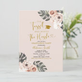 Boho Girl Floral Graduation Party Invitation (Debout devant)